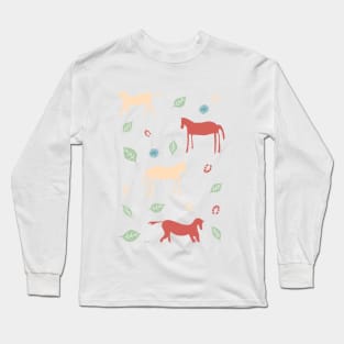 Horses and leaves Long Sleeve T-Shirt